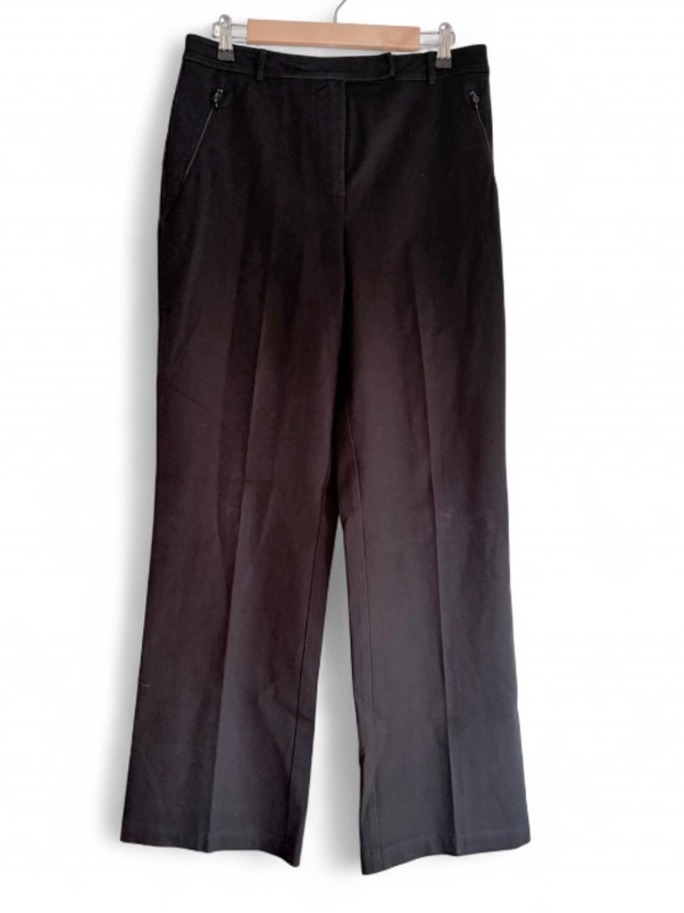 St. John Sport by Marie Gray Women's Black Cotton Wide Leg Pants Size 10
